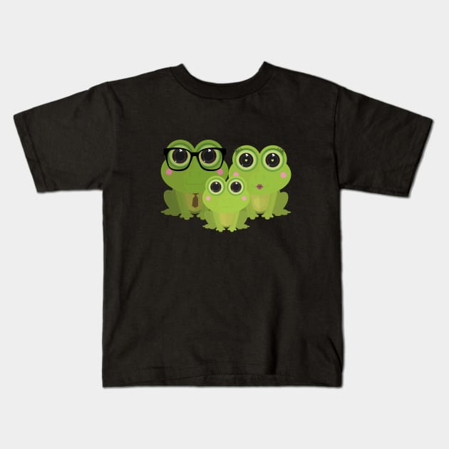 Frog Family Kids T-Shirt by adamzworld